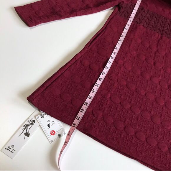 Textured Long Sleeve Cowl Turtleneck Knit Dress Pockets Sz M NWT - Picture 13 of 16